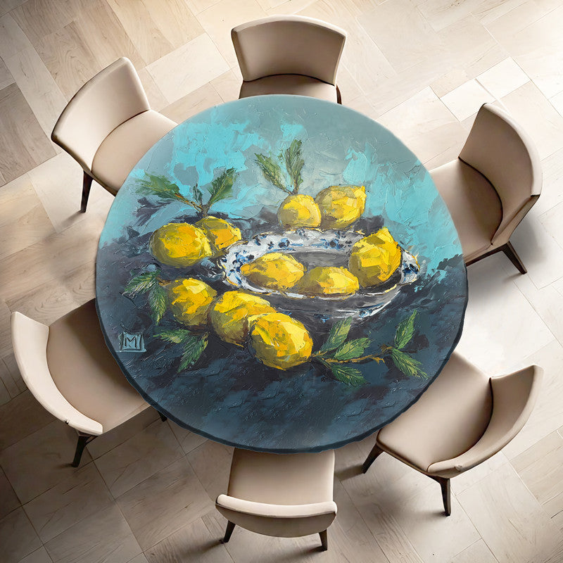 Citrus Serenity Round Tablecloth by Juanette Menderoi