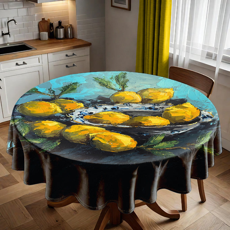 Citrus Serenity Round Tablecloth by Juanette Menderoi