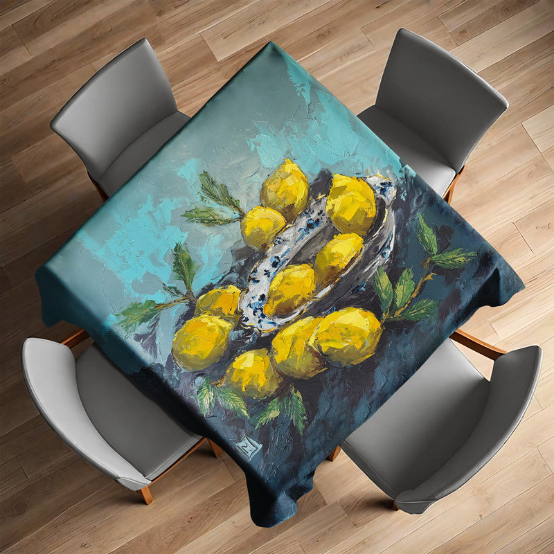 Citrus Serenity Square Tablecloth by Juanette Menderoi