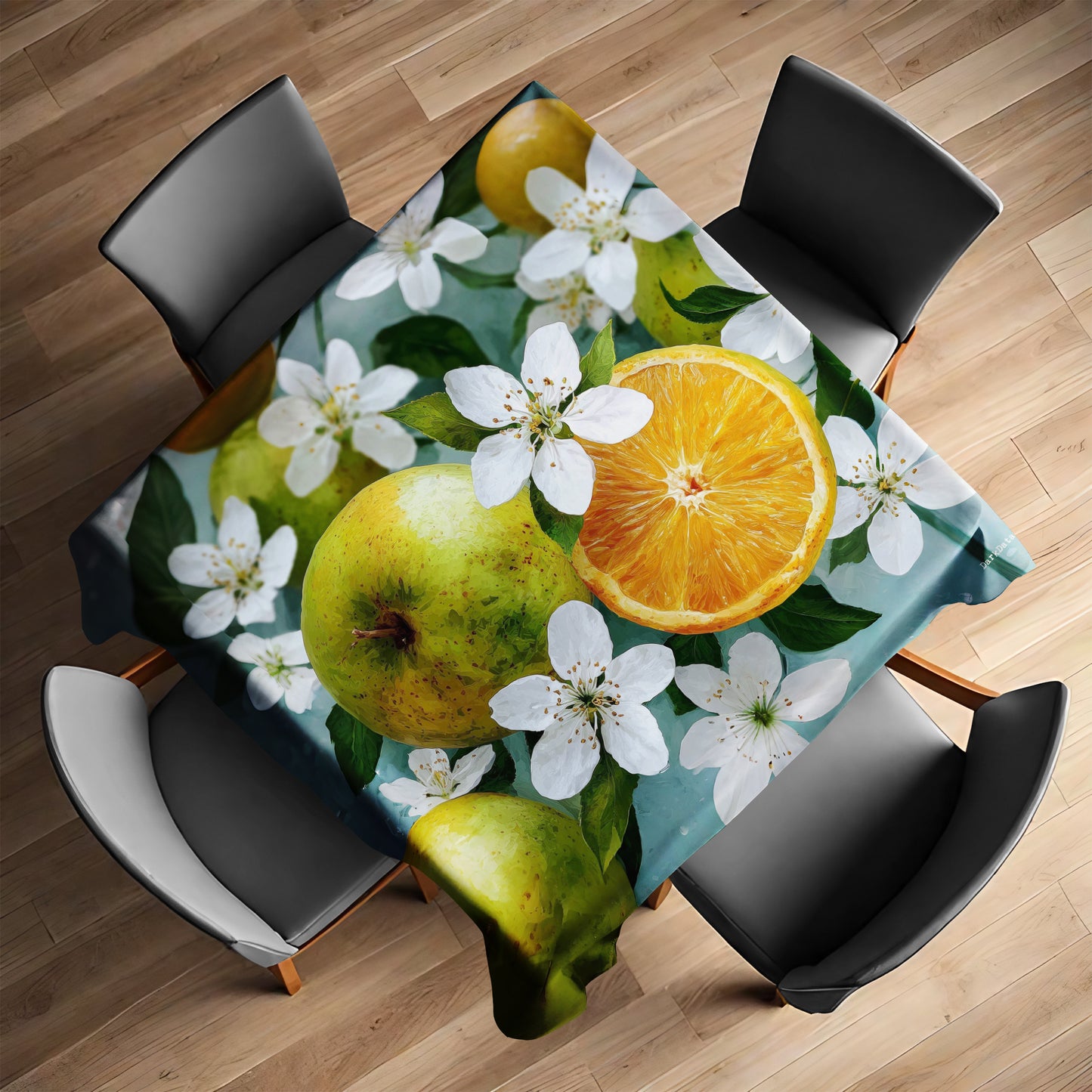 Citrus Bloom Burst Square Tablecloth by Wikus Schalkwyk
