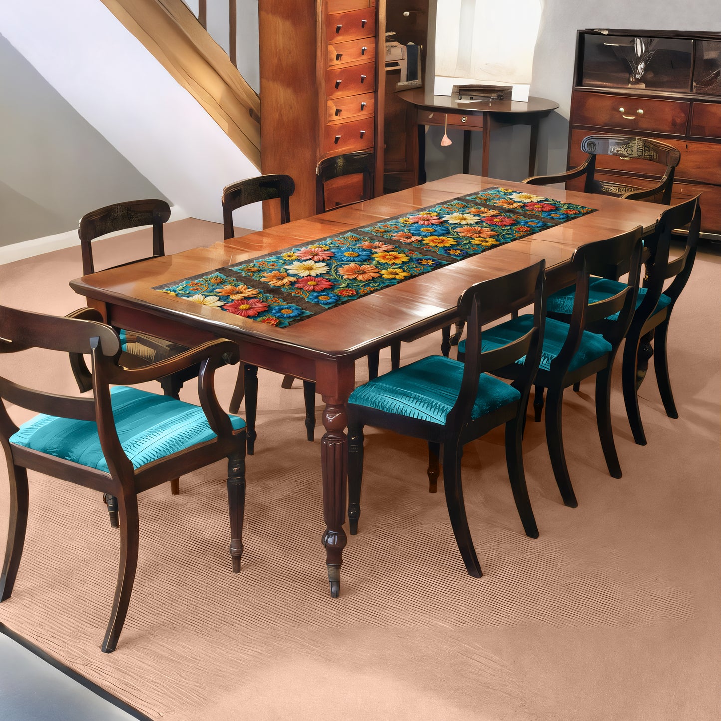 Clay Floral Heirloom 160cm Table Runner