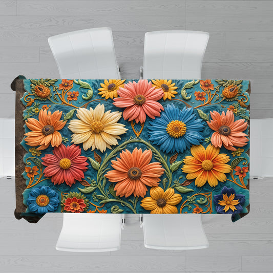 Clay Floral Heirloom Rectangle Tablecloth