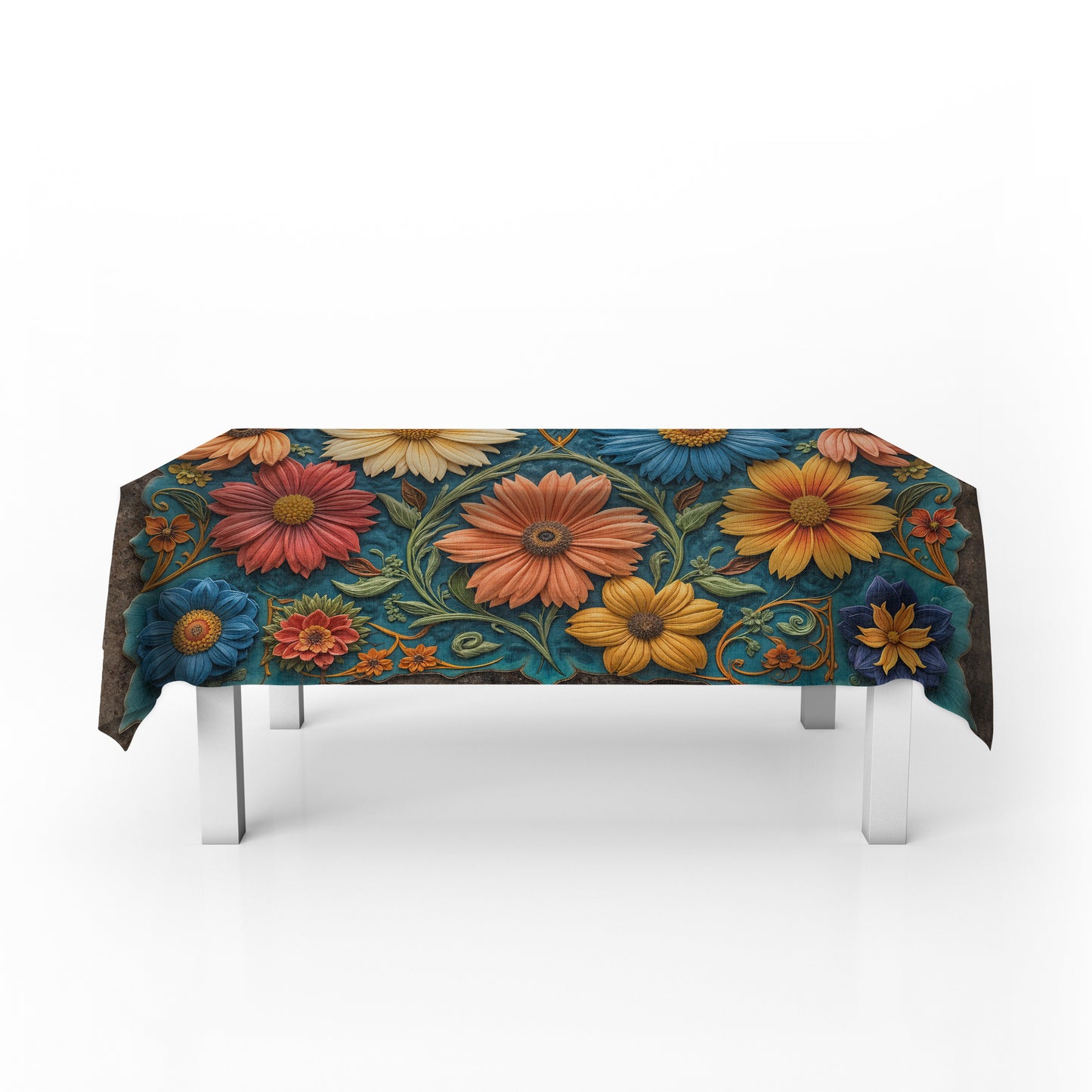 Clay Floral Heirloom Rectangle Tablecloth