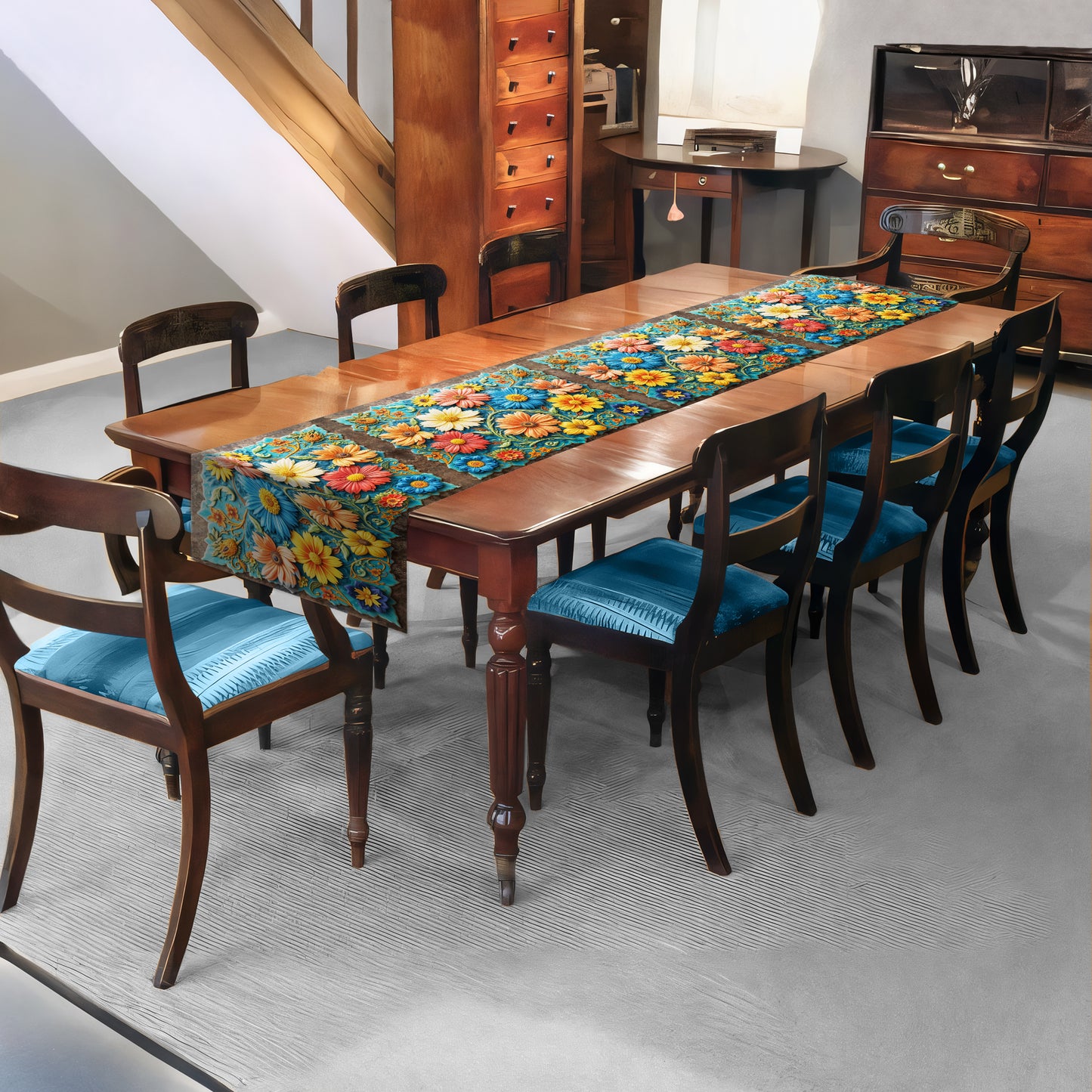 Clay Floral Heirloom Table Runner