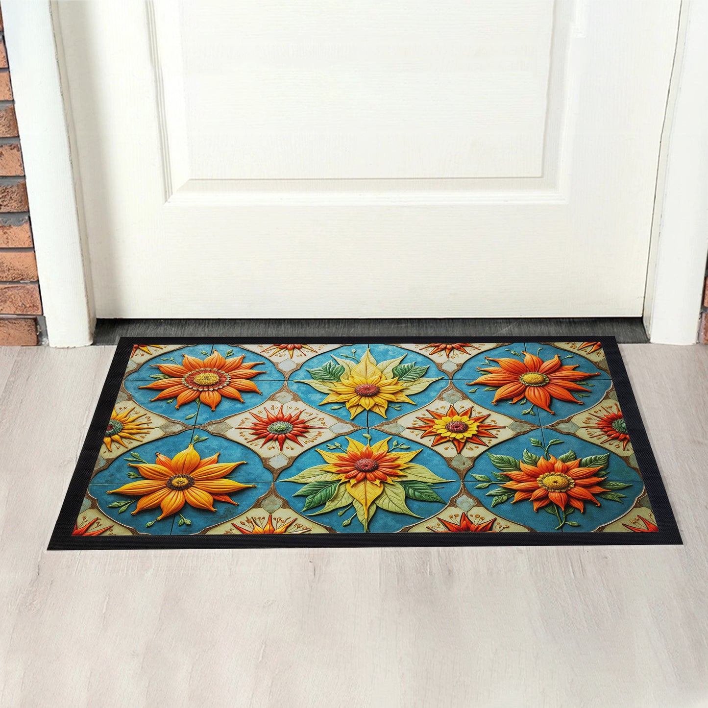 Clay Flowers Door Mat