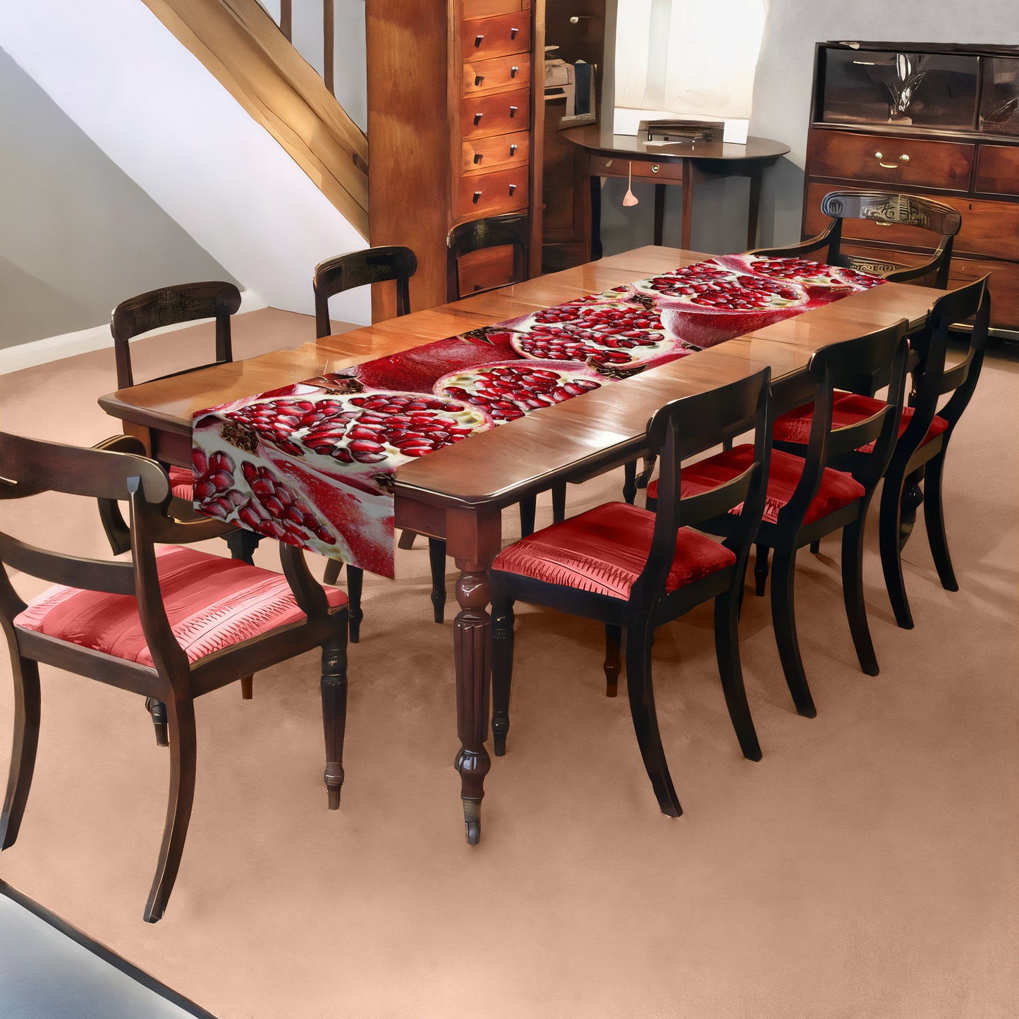 Close Up Pomegranates Table Runner by Mark van Vuuren