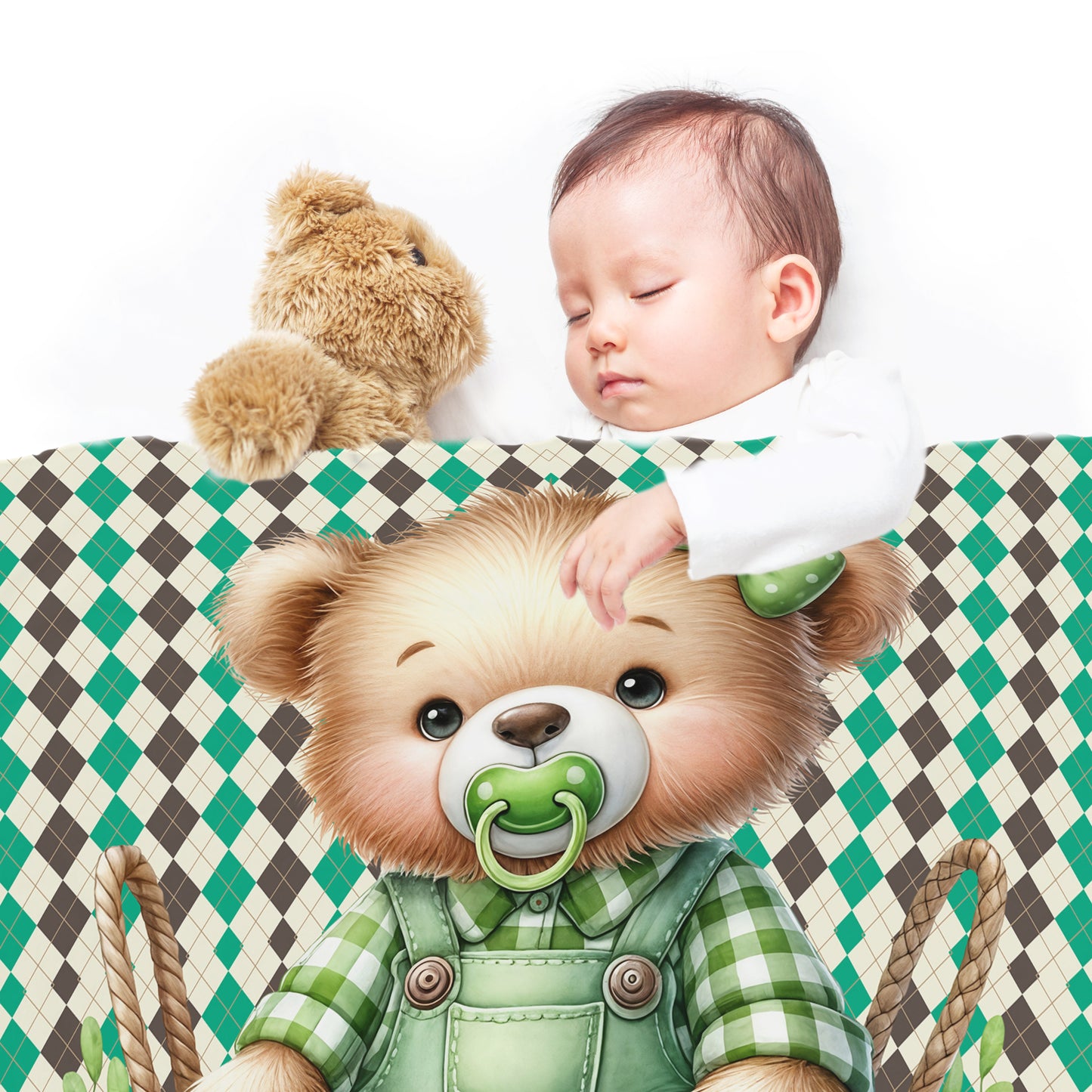 Clover Bear Baby Fleece Blanket