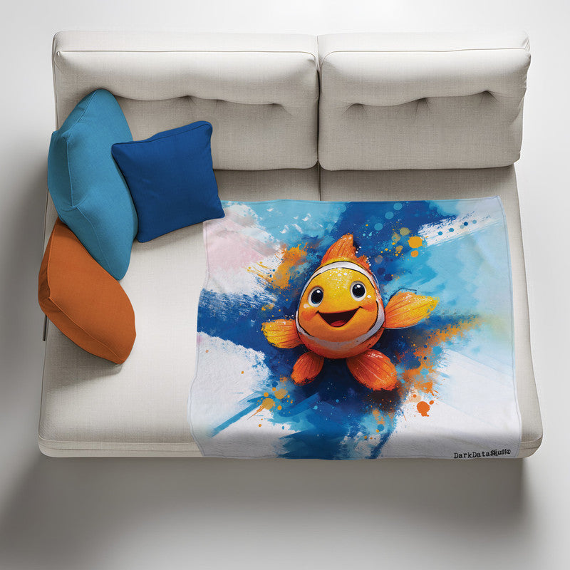 Clown Fish Light Weight Fleece Blanket by Wikus Schalkwyk