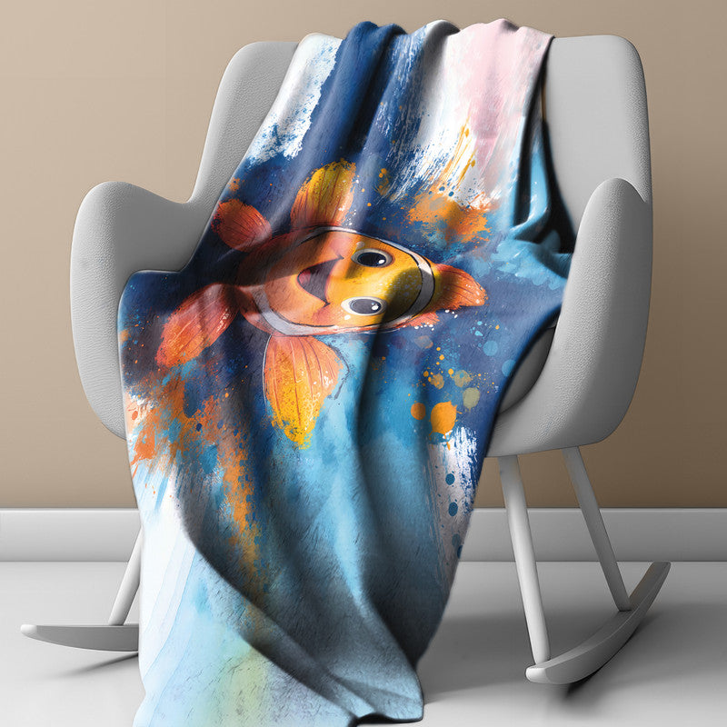 Clown Fish Light Weight Fleece Blanket by Wikus Schalkwyk