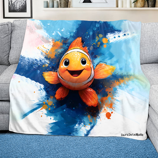 Clown Fish Light Weight Fleece Blanket by Wikus Schalkwyk