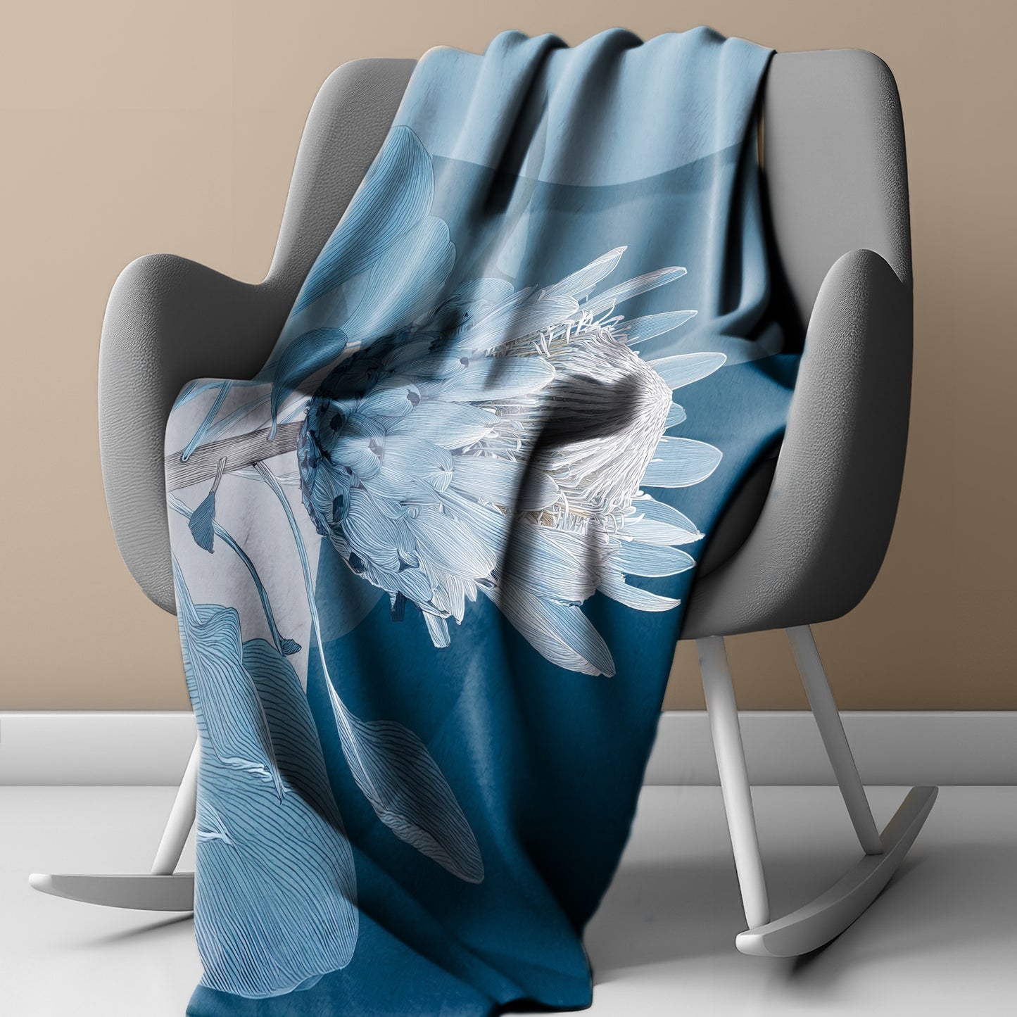 Coastal Fynbos Azure Light Weight Fleece Blanket by Wikus Schalkwyk