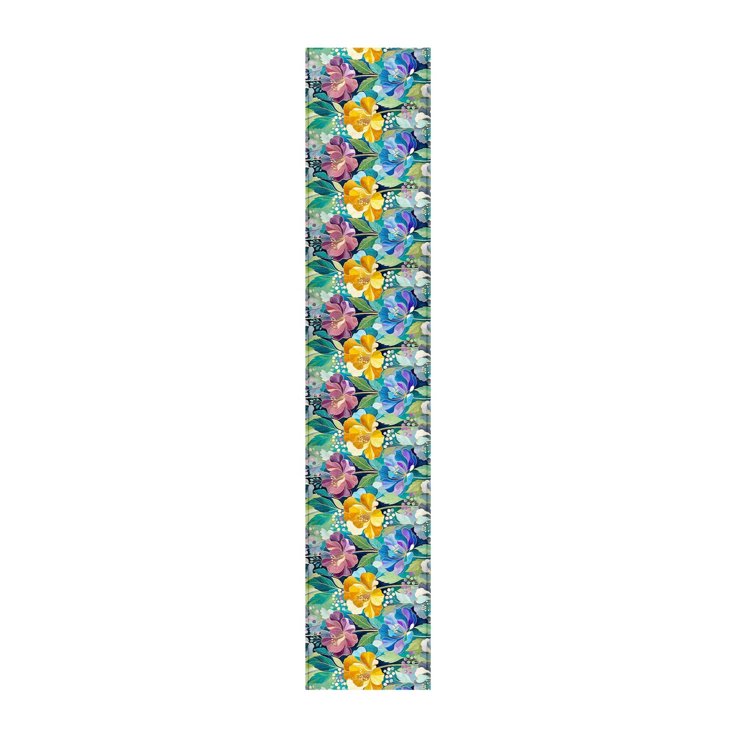Cobalt & Amber Peonies Table Runner