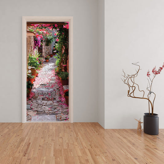 Cobblestone Street Door Decoupage