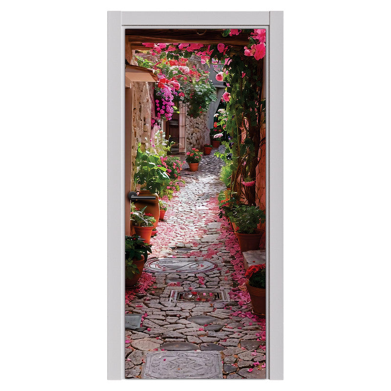 Cobblestone Street Door Decoupage