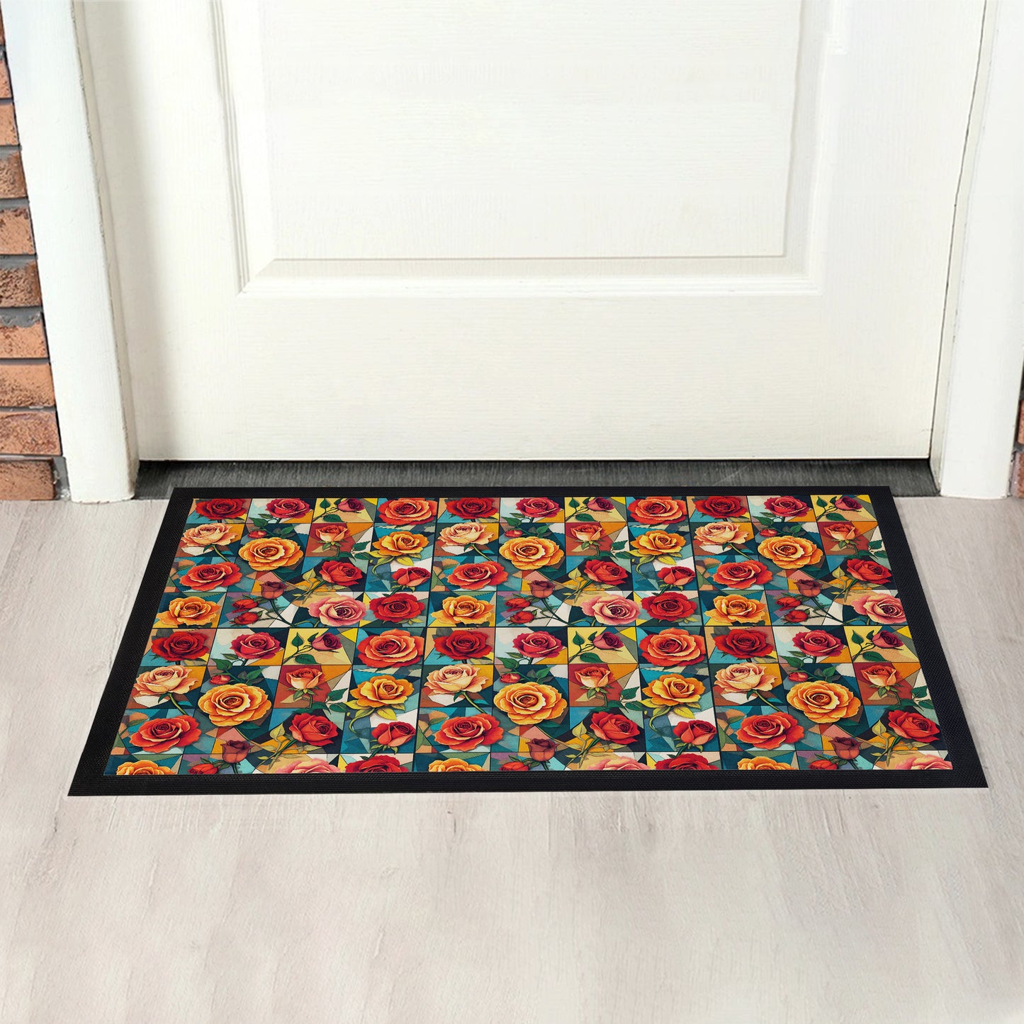 Collage Of Roses Door Mat
