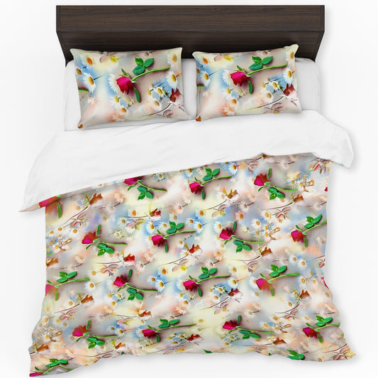 Colored Floral Flow Duvet Cover Set