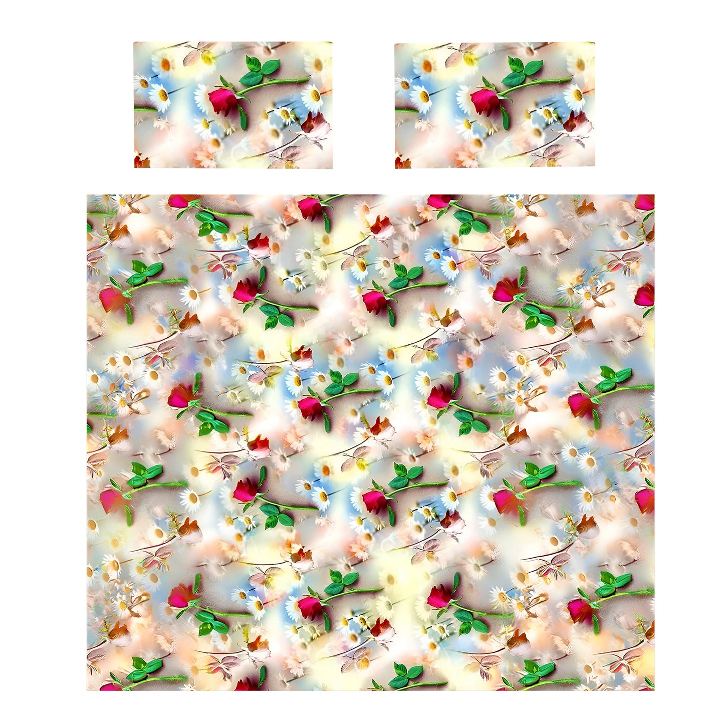 Colored Floral Flow Duvet Cover Set