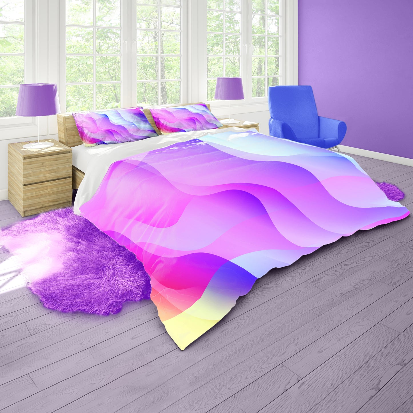 Colour Me Beautiful Waves Duvet Cover Set