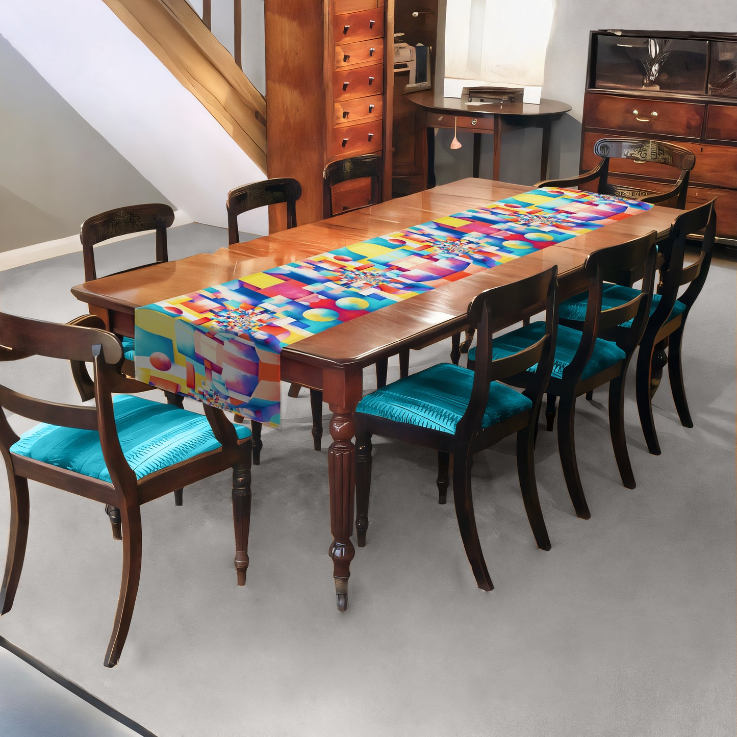 Coloured Geometry Table Runner