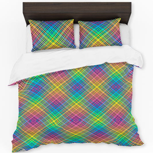 Coloured Plaid Pattern Mirage Duvet Cover Set