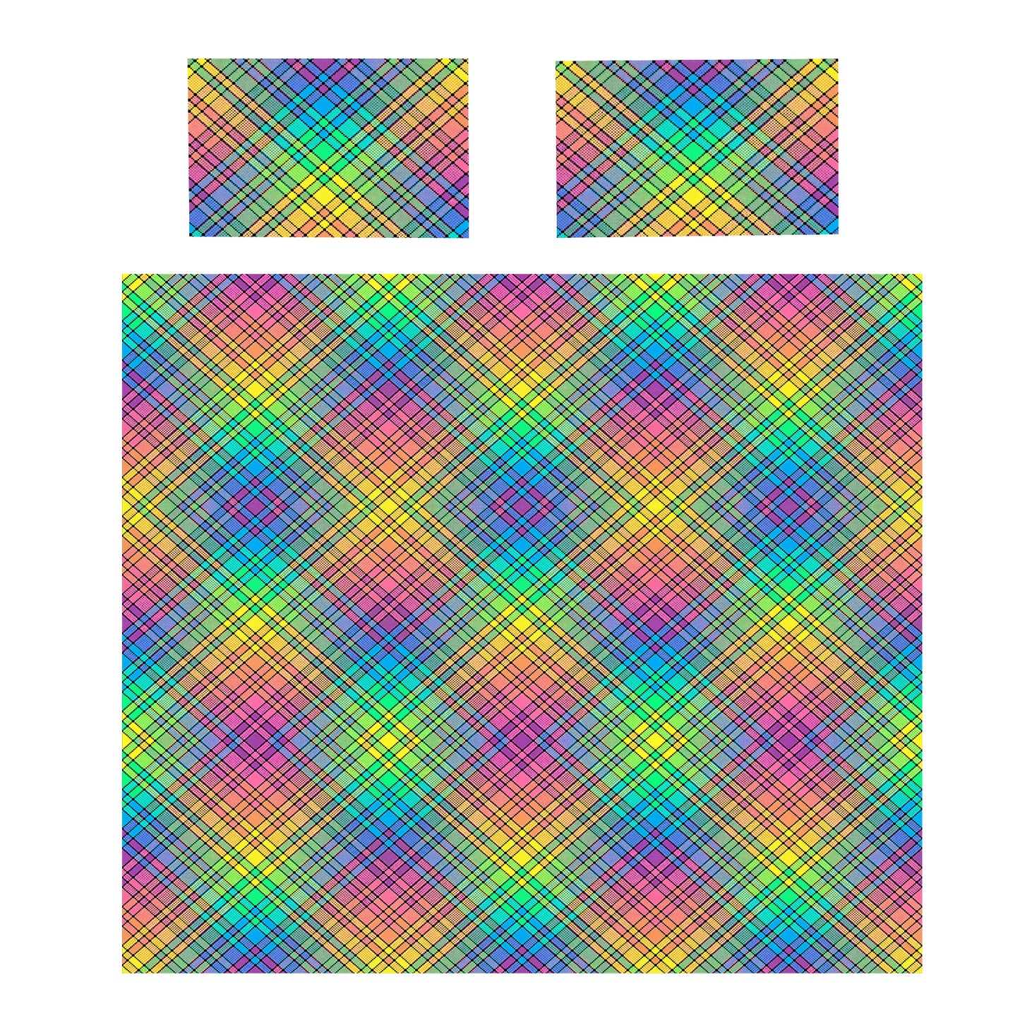Coloured Plaid Pattern Mirage Duvet Cover Set