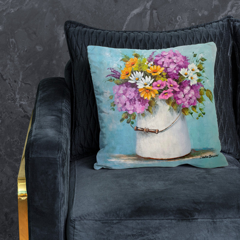 Colourful Bouquet in Tin Vase Luxury Scatter by Stella Bruwer