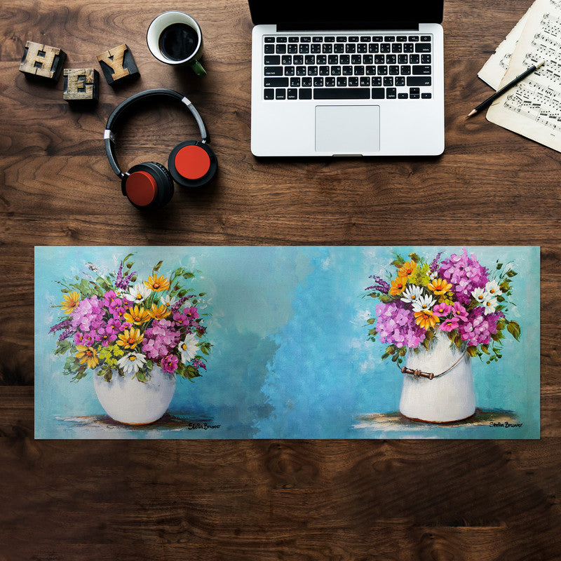 Colourful Bouquet of Flowers Large Desk Pad by Stella Bruwer