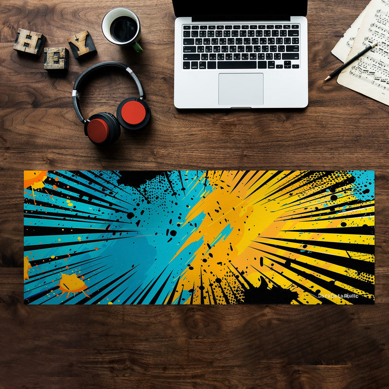 Colourful Comic Book Large Desk Pad by Wikus Schalkwyk