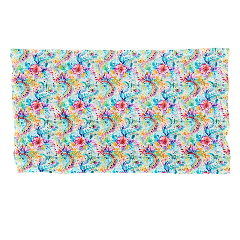 Colourful Curls Light Bed Throw