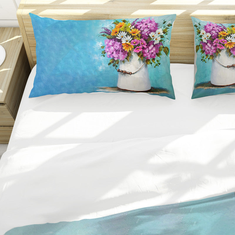 Colourful Flowers in White Vase Duvet Cover Set by Stella Bruwer