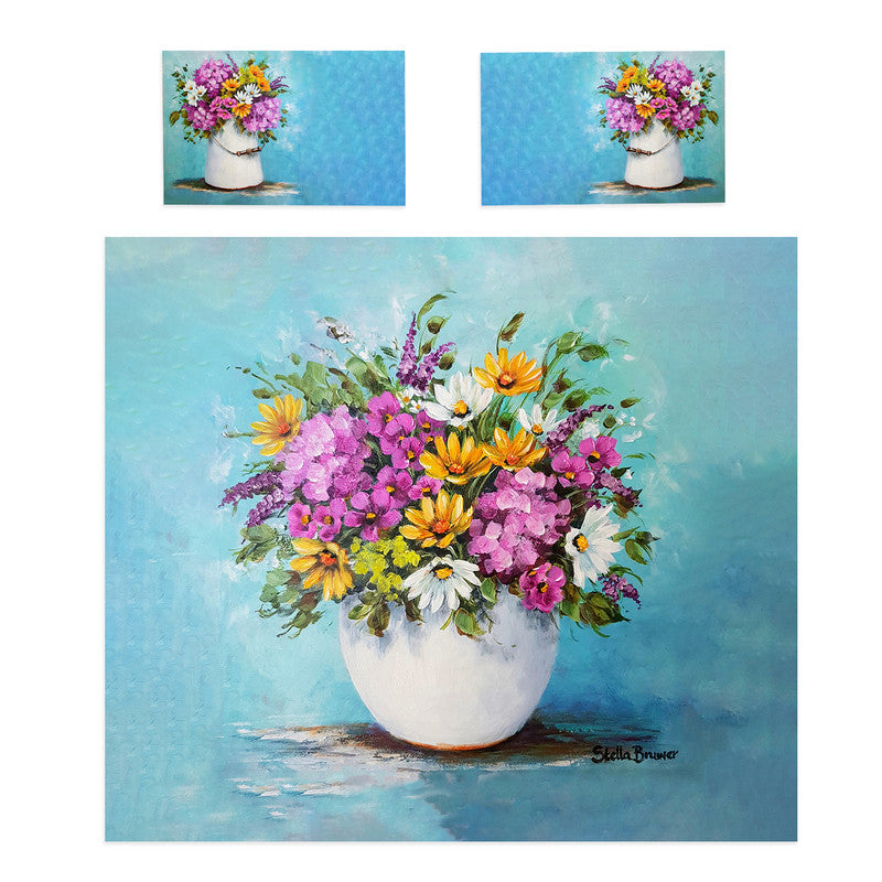 Colourful Flowers in White Vase Duvet Cover Set by Stella Bruwer