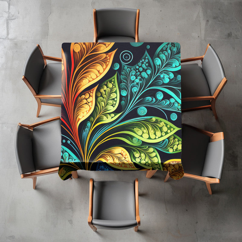 Colourful Plant Leaves Square Tablecloth