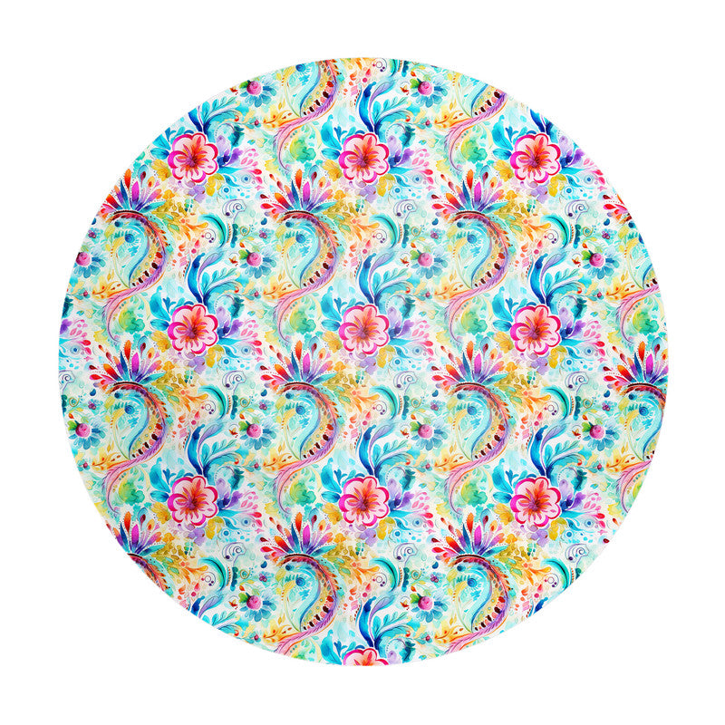 Colourful Swirls Round Tablecloth