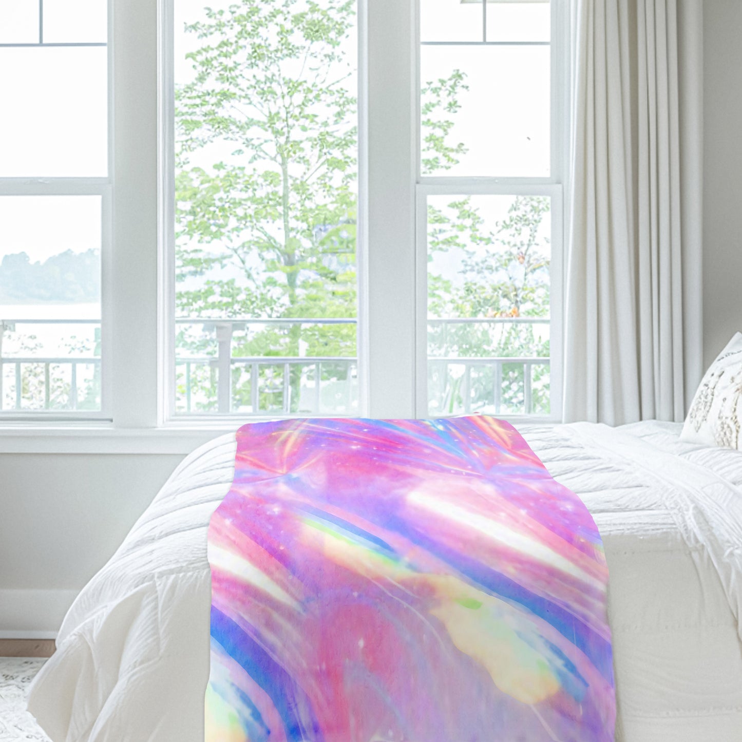 Pastel Beams Light Bed Throw