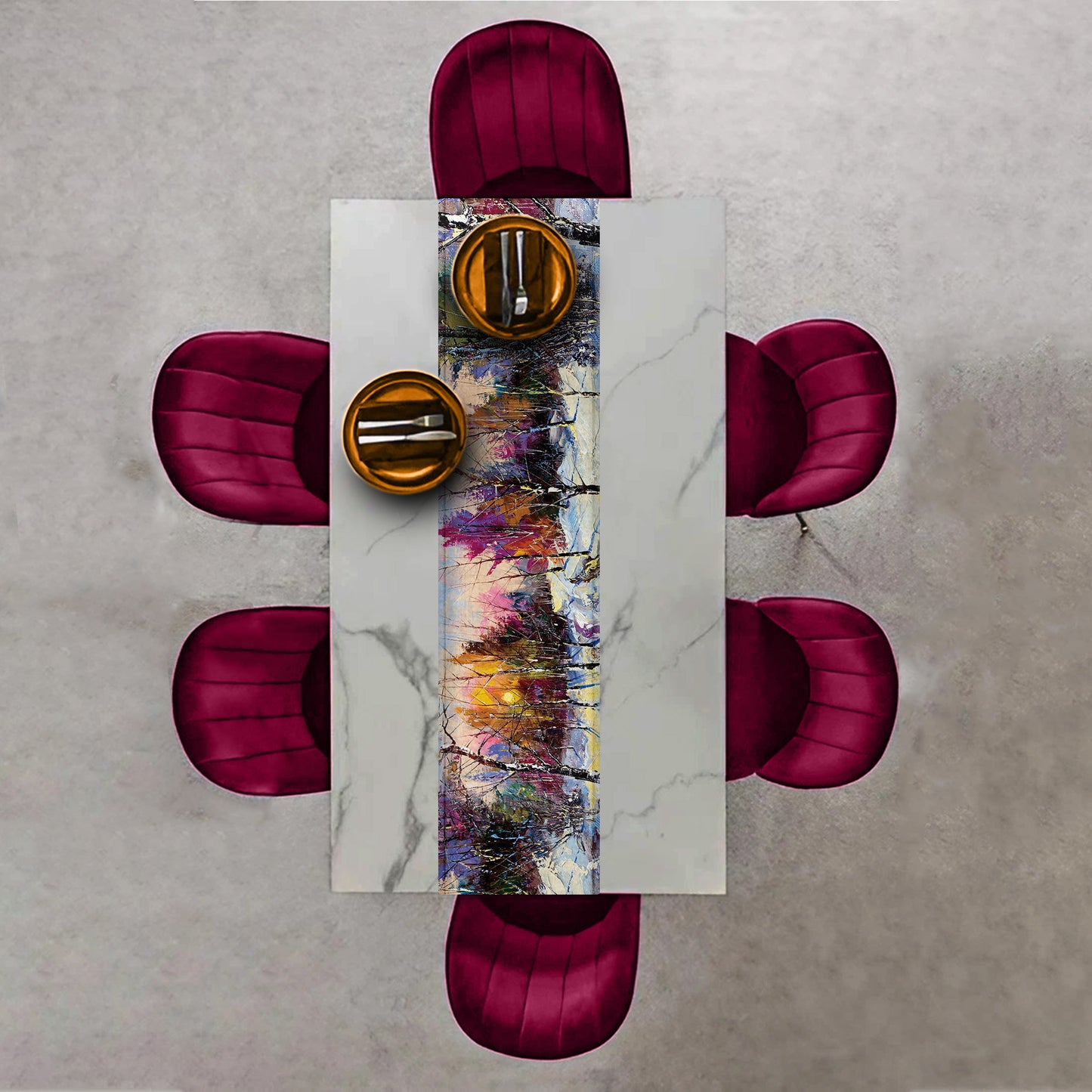 Colourful Frosted Wonderland Table Runner