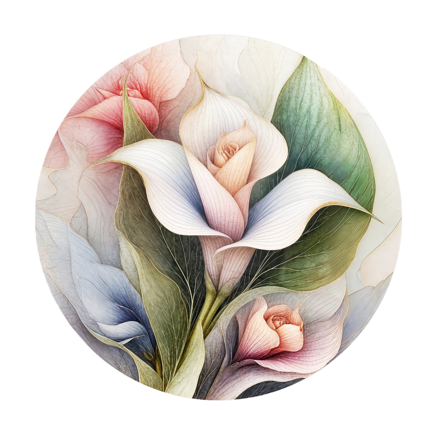 Colourful Lily Round Tablecloth