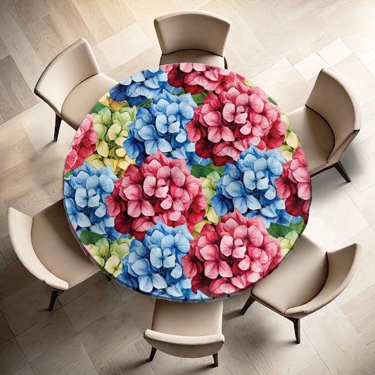 Colourful Hydrangea By Mark Van Vuuren Round Tablecloth
