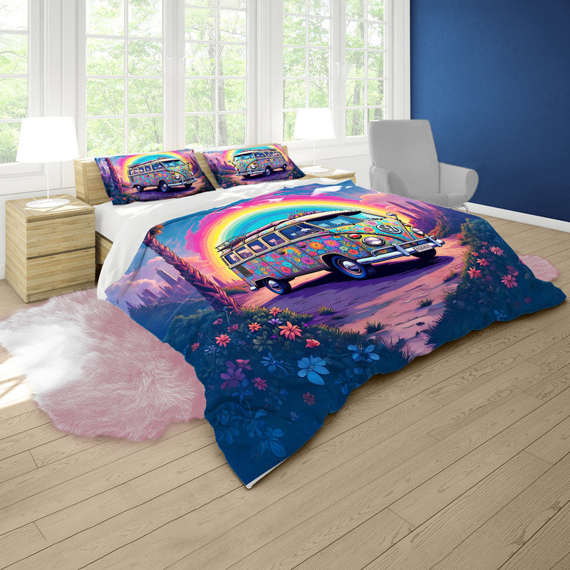 Colourfull Hippy Van Duvet Cover Set