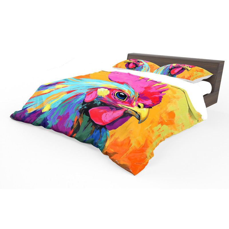 Colourful Rooster Duvet Cover Set by Wikus Schalkwyk