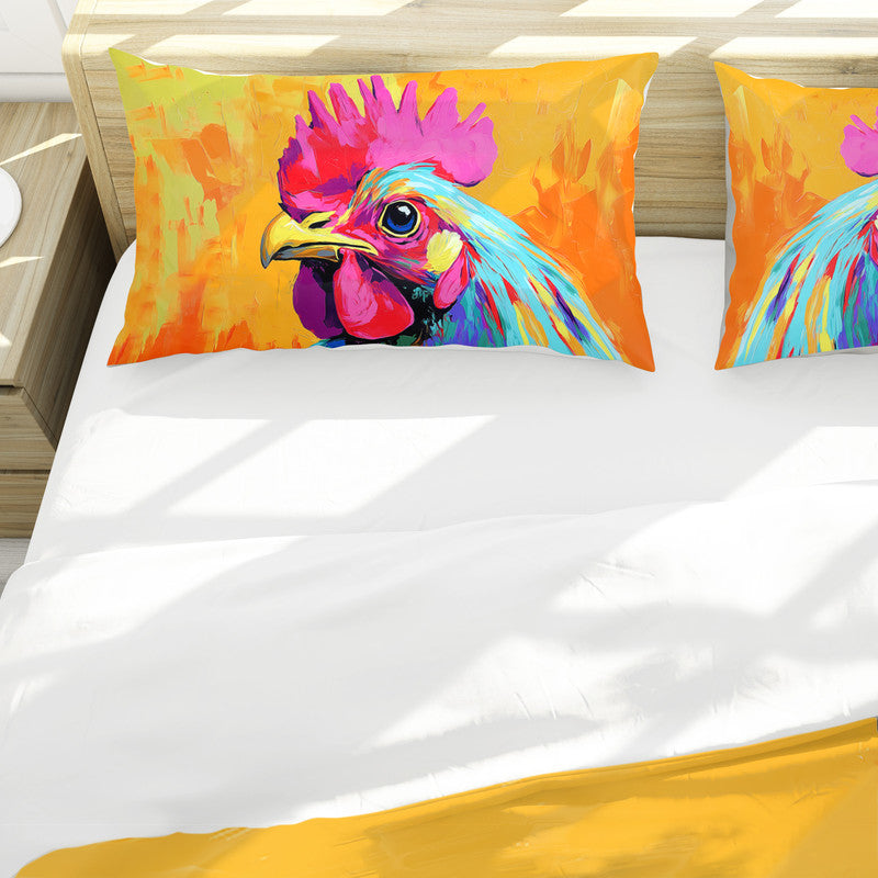 Colourful Rooster Duvet Cover Set by Wikus Schalkwyk