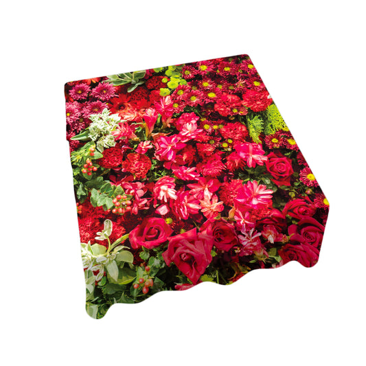 Combination of Red Flowers Square Tablecloth