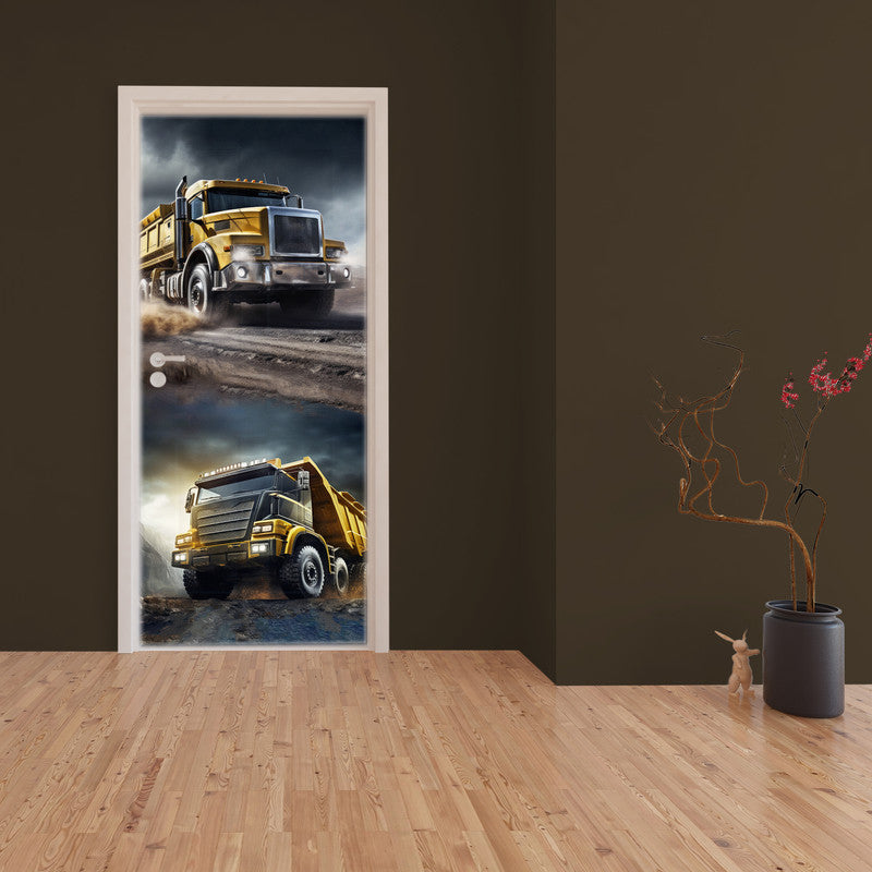 Construction Vehicles Door Decoupage