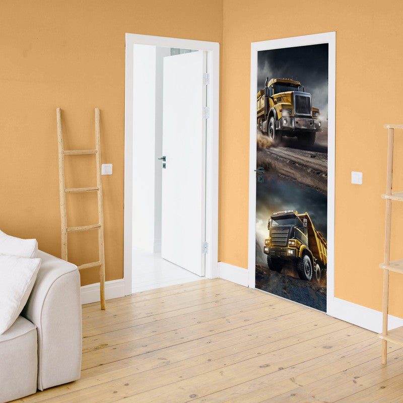Construction Vehicles Door Decoupage