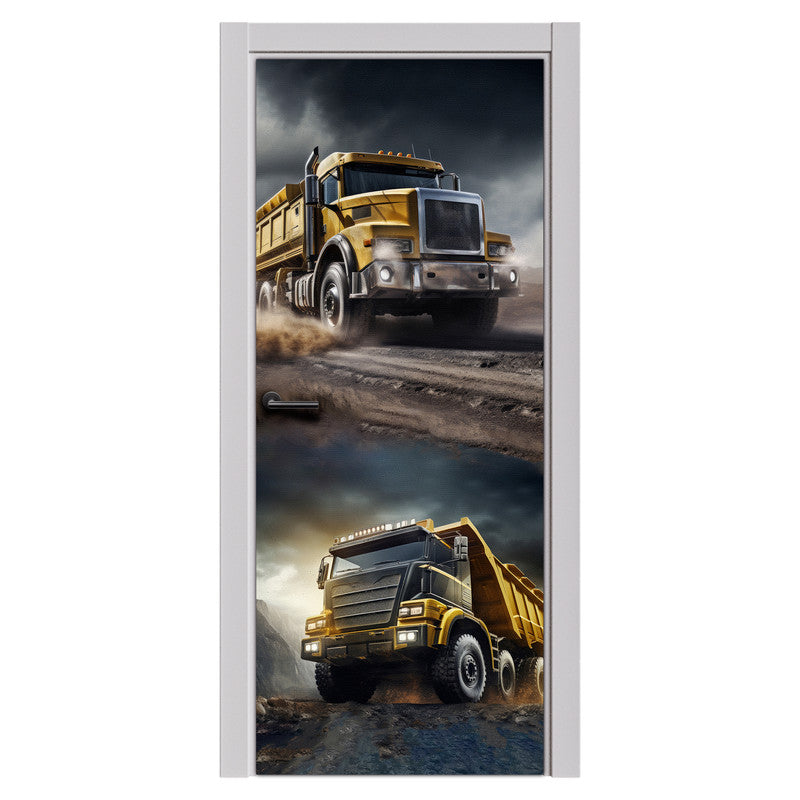 Construction Vehicles Door Decoupage