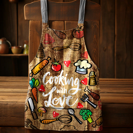 Cooking With Love Medium Length Apron