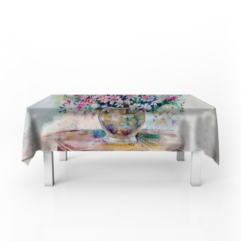 Cosmos Arrangement Rectangle Tablecloth by Kristin van Lieshout