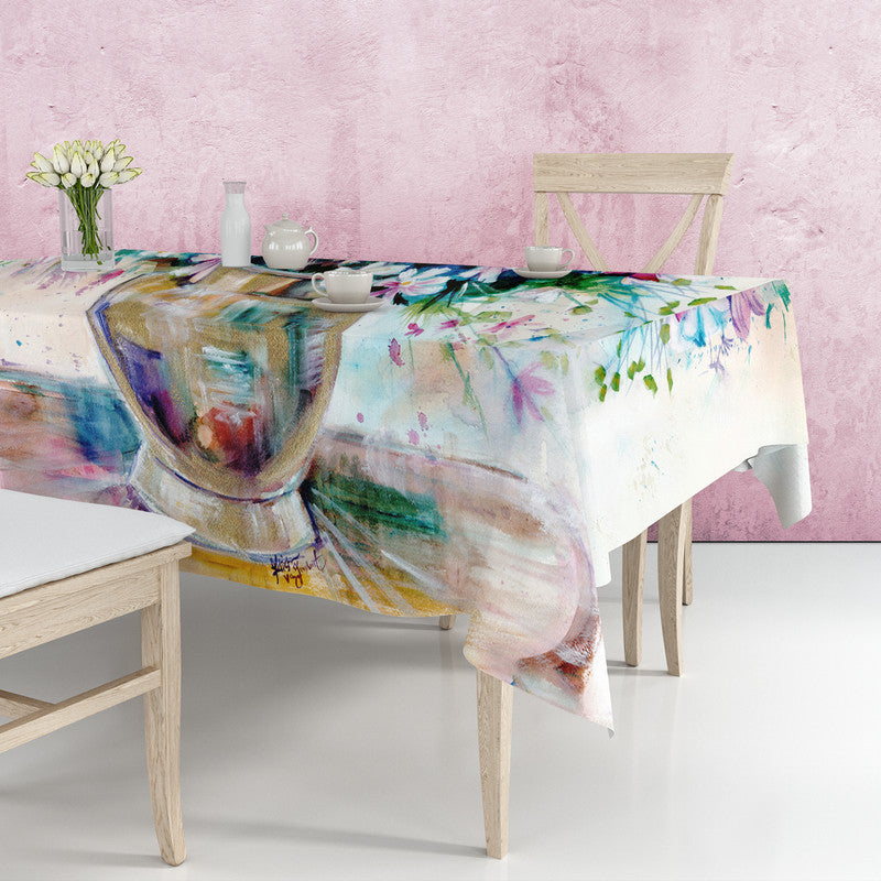 Cosmos Arrangement Rectangle Tablecloth by Kristin van Lieshout