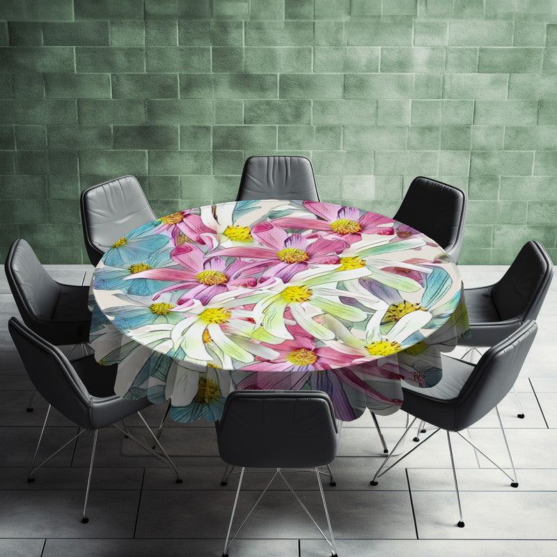 Cosmos Watercolour Round Tablecloth by Fifo