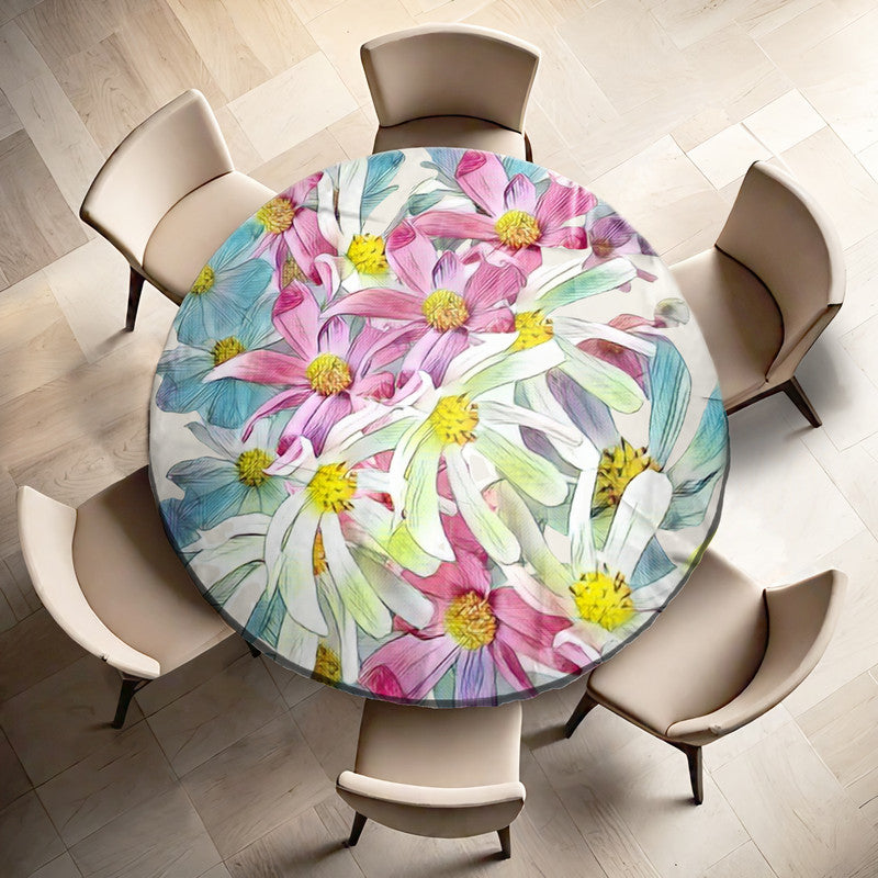 Cosmos Watercolour Round Tablecloth by Fifo