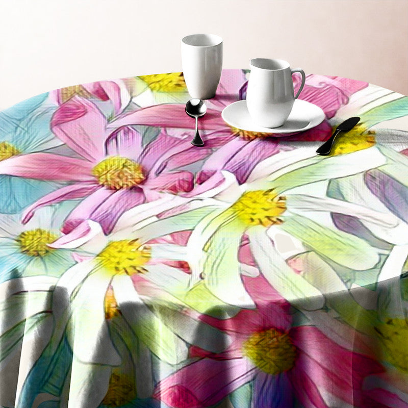Cosmos Watercolour Round Tablecloth by Fifo